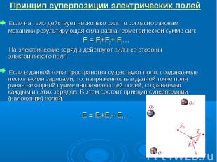 Принцип суперпозиции электрических полей Принцип суперпозиции электрических поле