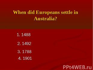 When did Europeans settle in Australia?