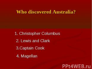 Who discovered Australia?