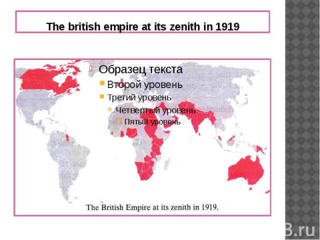 The british empire at its zenith in 1919
