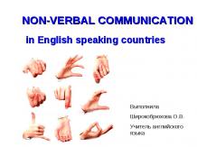 Non-verbal communication in English speaking countries