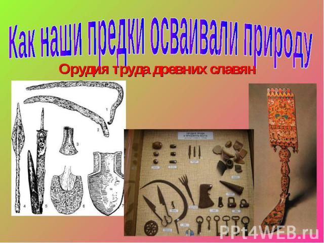 Как наши предки осваивали природу Орудия труда древних славян