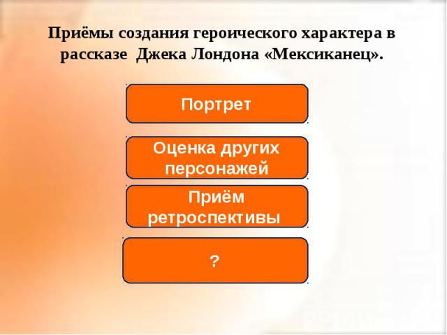 Приёмы создания героического характера в рассказе Джека Лондона «Мексиканец».