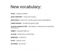New vocabulary